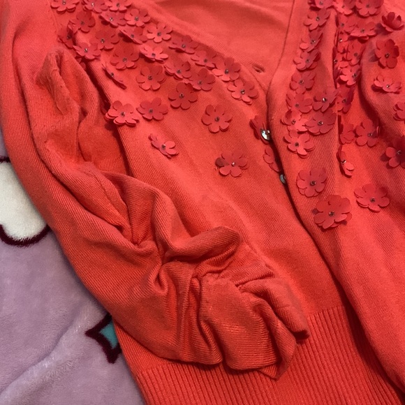 coral cardigan - Picture 2 of 4